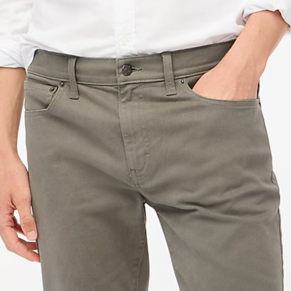 Slim-fit garment-dyed five-pocket pant